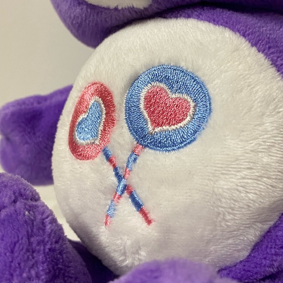 Care Bear Plush Share Bear Purple Stuffed Animal Plush Plastic Eyes 8 inch - Picture 5 of 11